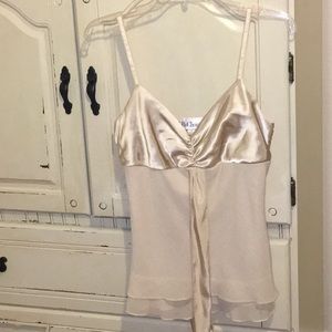 Shimmery gold spaghetti strap top